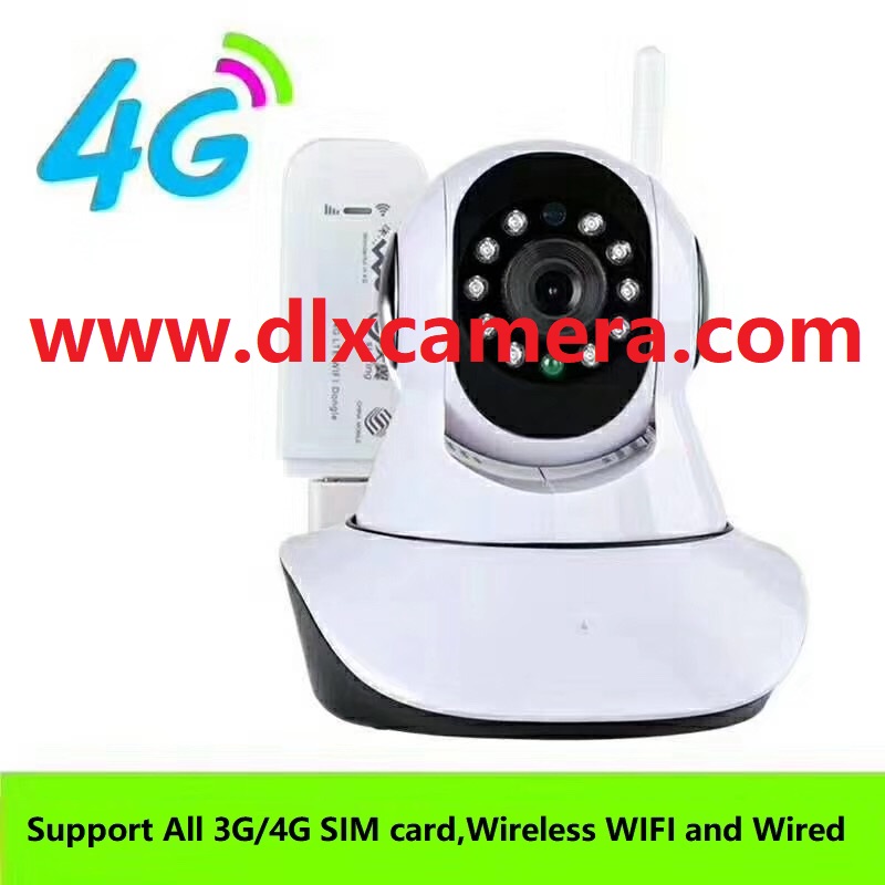 4G SIM card wireless and wired WiFi 128G SD two ways voice P2P PTZ camera with remote control via APP