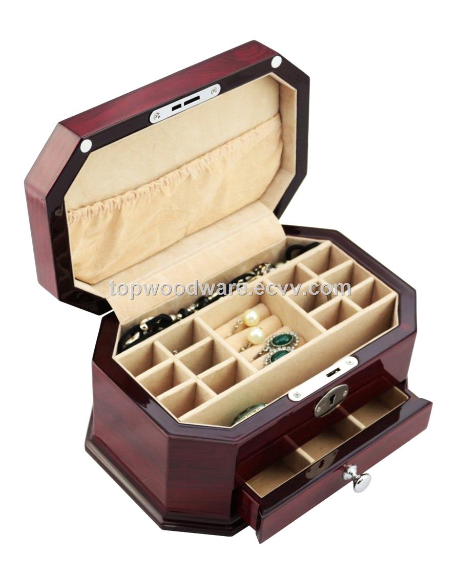 High Gloss Finish Wooden Jewelry Packing Storage Gift Box