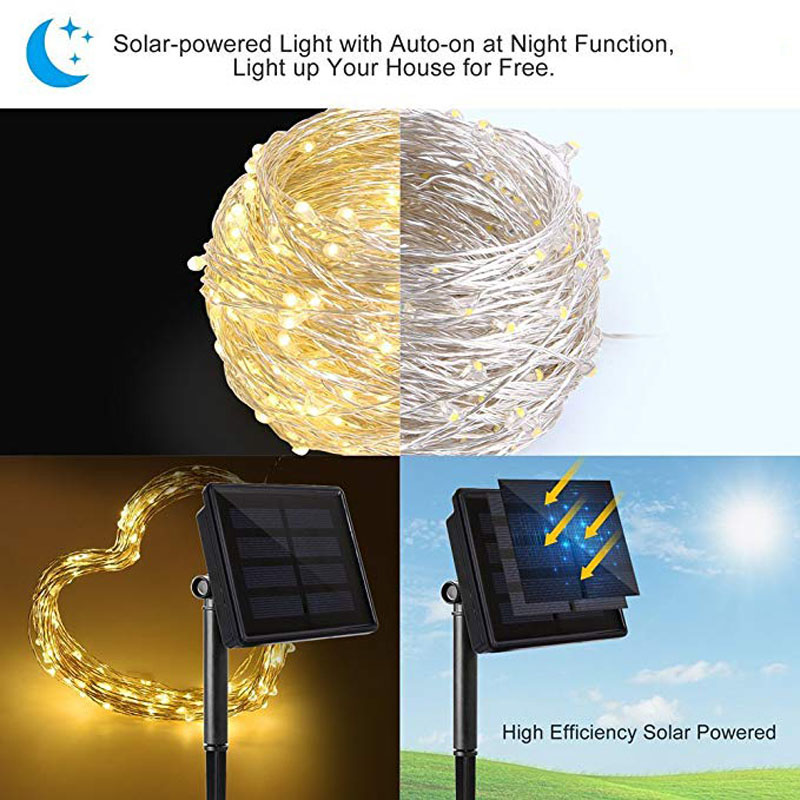 33ft 100LED Outdoor String Lights Waterproof Decorative String Lights for Patio Garden Gate Yard Party Wedding