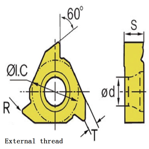 External thread 16ERM series turning insert for processing steel and stainless steel