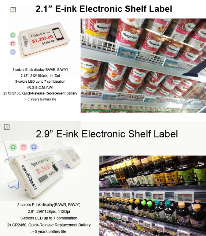 Suny Epaper Digital Price Tag Electronic Shelf Label Eink Display ESL