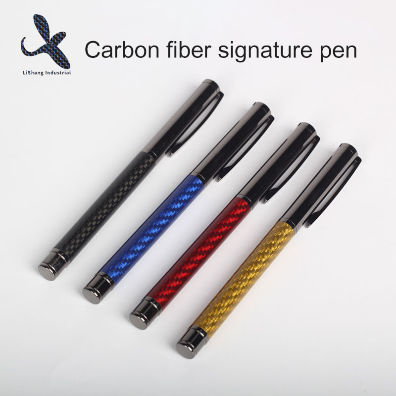 2019 Promotional Carbon Fiber Rollerball Pen Custom Logo Metal Roller Ball Pens OEM Gifts