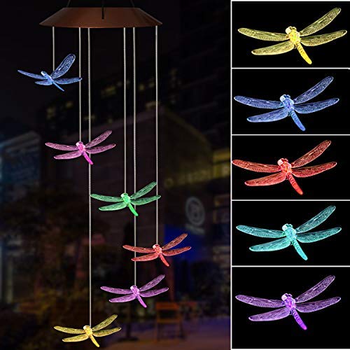 Solar String Lights Color Changing LED Mobile Hummingbird Wind Chimes Waterproof Outdoor Solar Lights for HomeYard