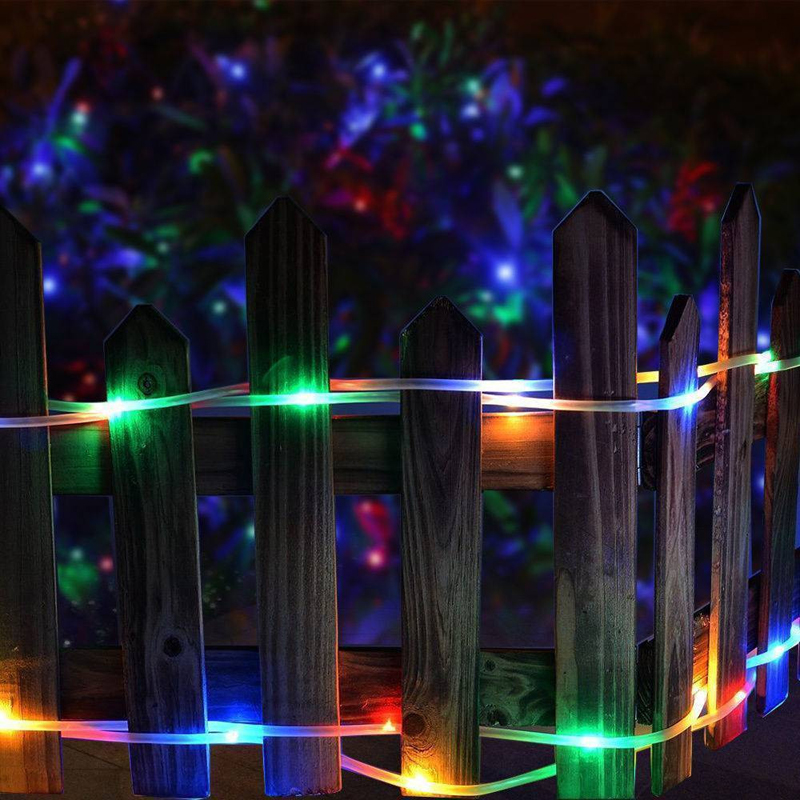 Solar Rope Lights Waterproof Copper Wire Lights Tube Outdoor Rope Lights for Garden Yard Path Fence Tree Wedding Party