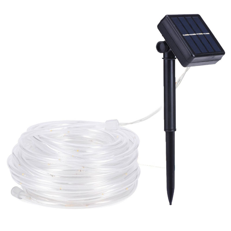 Solar Rope Lights Waterproof Copper Wire Lights Tube Outdoor Rope Lights for Garden Yard Path Fence Tree Wedding Party