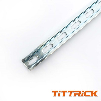 Tittrick 15mm standard Steel zinc plating slotted electrical steel din rail