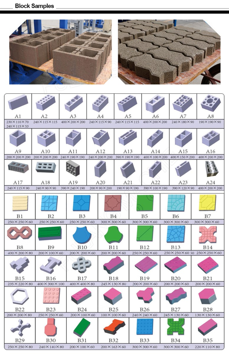 semiautomatic concrete cement hollow block paver brick making machine