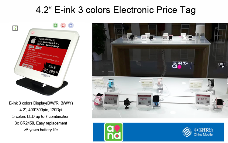 Suny Epaper Digital Price Tag Electronic Shelf Label Eink Display ESL