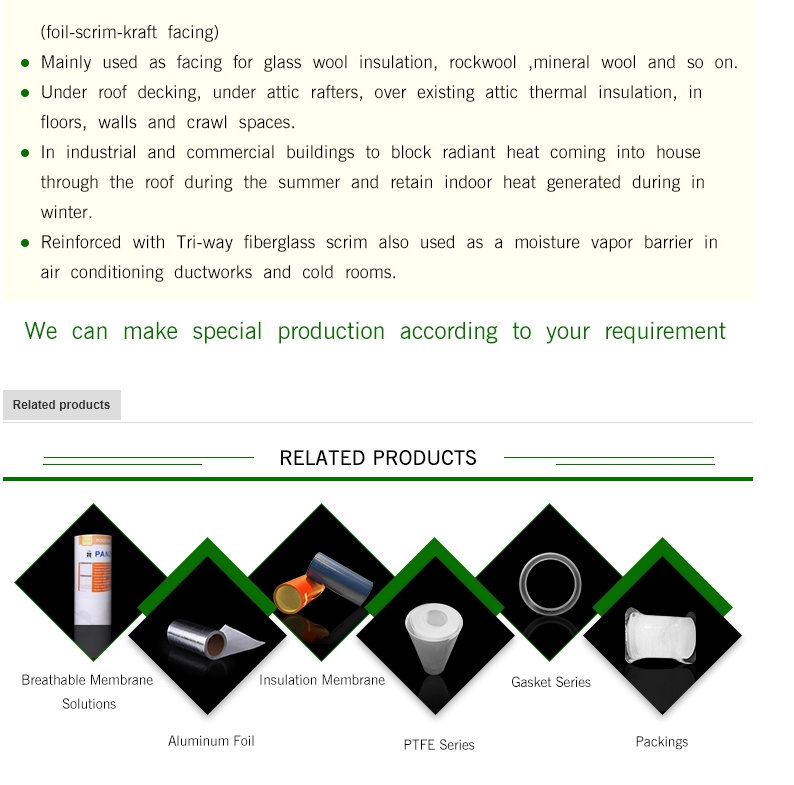 Guaranteed quality insulation membrane used for roof scrim kraft