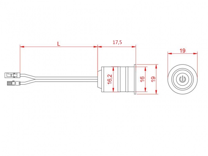 Single Metal Dimming Touch Sensor Switch For 12VDC Input LED Lighting Products