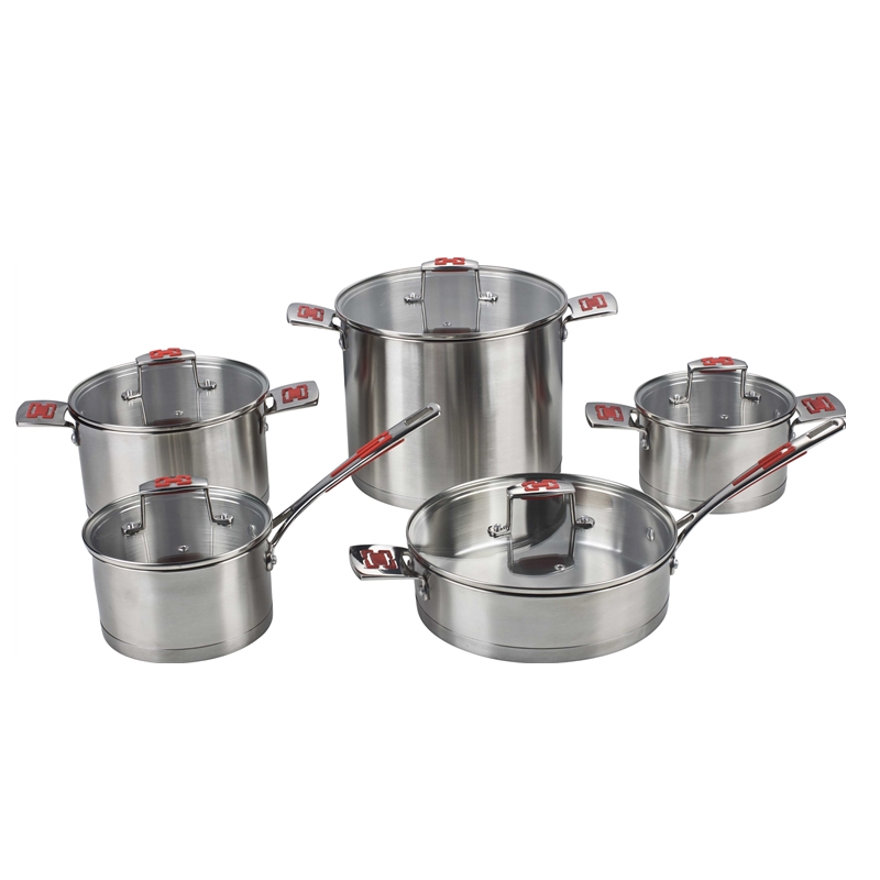 stainless steel cookware set casserole frypan saucepan for kitchen