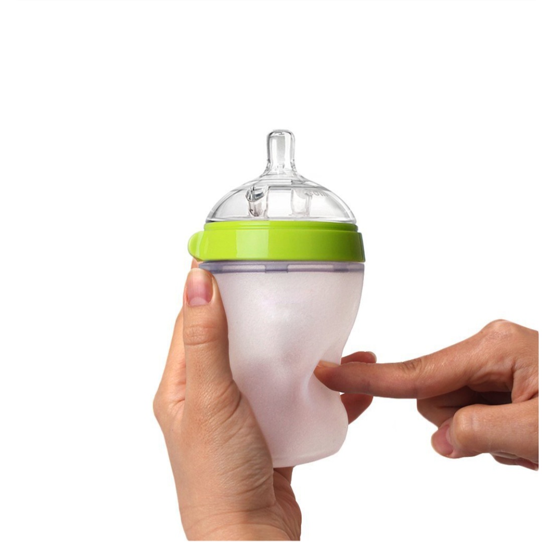 BPA Free Wide Neck Soft Baby Bottles 100 Food Grade Silicone Baby Feeding Bottle