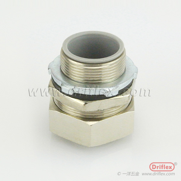 Liquid tight flexible conduit Nickle Plated Brass Straight Connector
