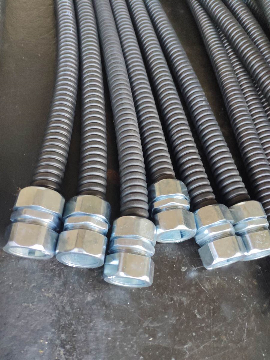Low fire hazard covered flexible metal conduit squarelocked core with PVC covered conduit