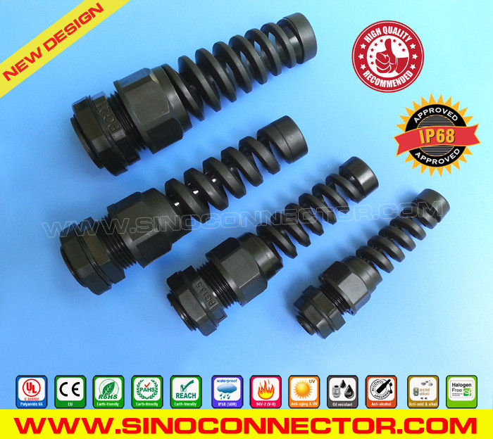 Nylon Cable Gland with Kink Twist Protection Strain Relief Plastic Cable Gland Pressacavo con protezione antipiega