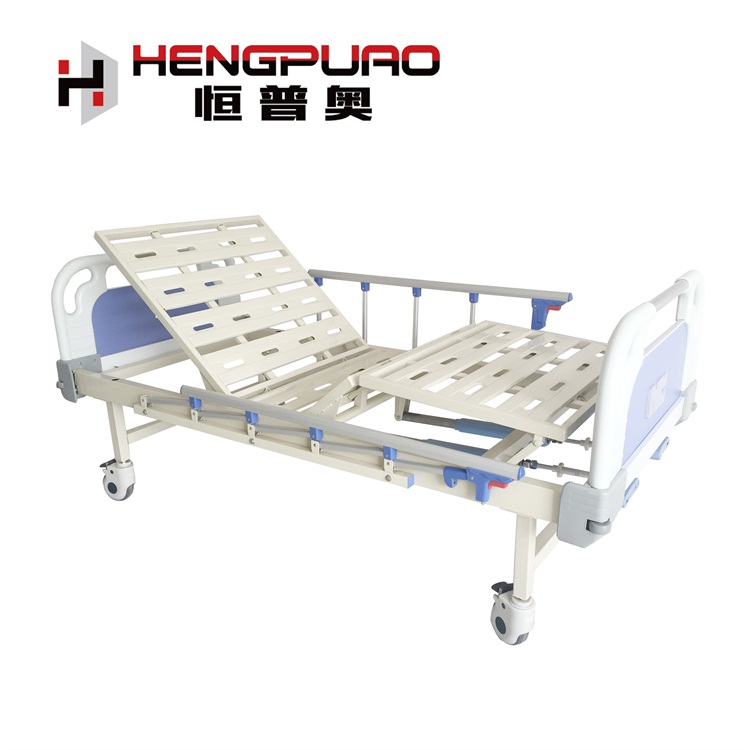 manufacturer 2 cranks care cheap price manual hospital bed with wheel
