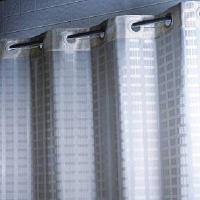 Polyester Box Stripe Shower Curtain