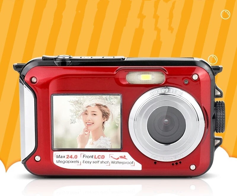 24 Mega Pixel Double Screen Waterproof SelfTimer Digital Camera HD
