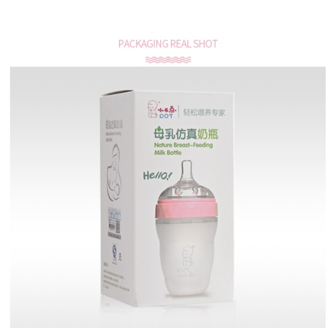 Food Grade Nontoxic Drop Resistance Soft Silicone Baby Bottle Bpa Free Infant Baby Feeding Milk Bottles