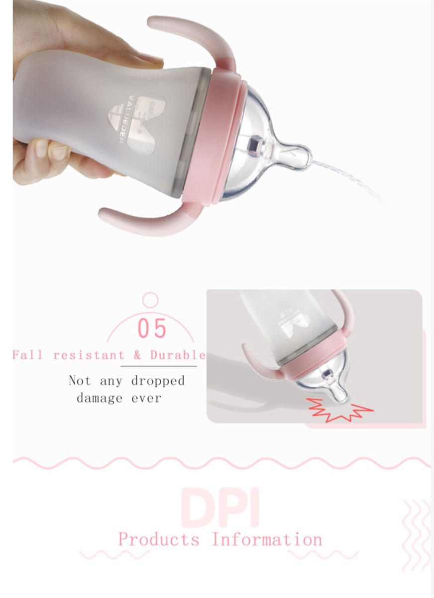 Silicone Nonslip Protective Sleeve Feeding Borosilicate Glass baby bottles milk bottles safe baby