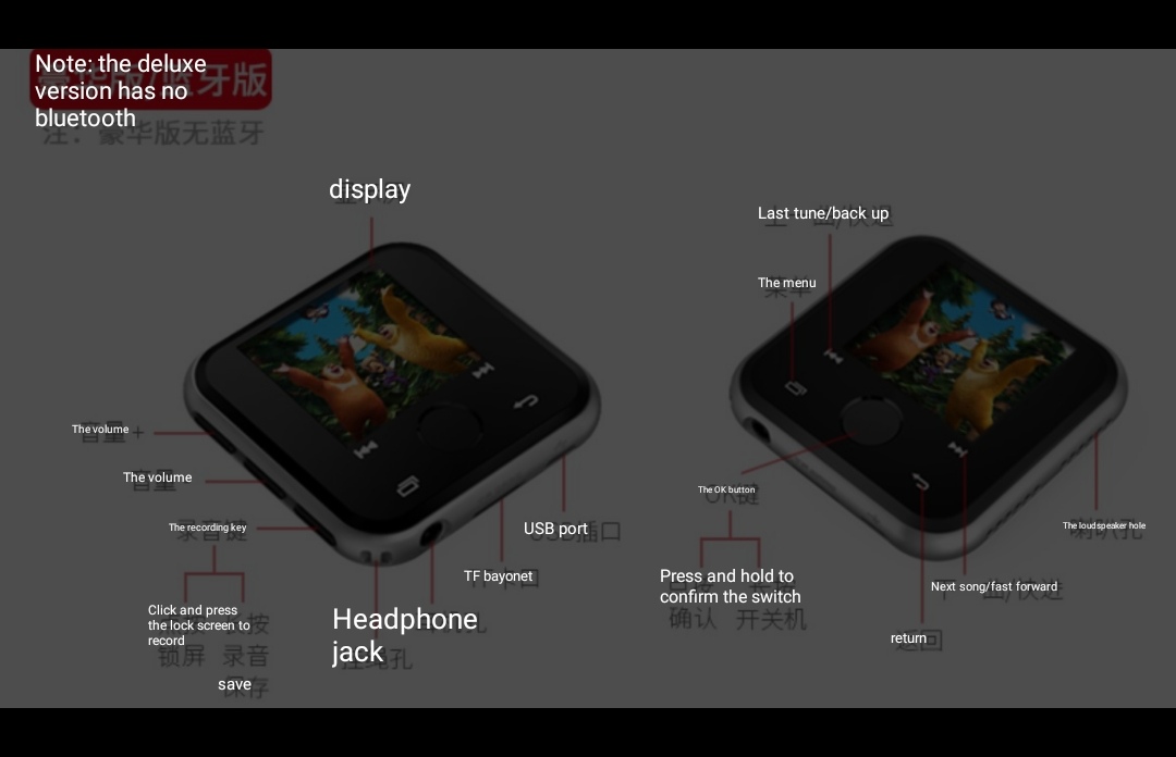 MP3 Student Walkman Mini Bluetooth Full Screen Ultrathin Touch Screen Nondestructive Music Player
