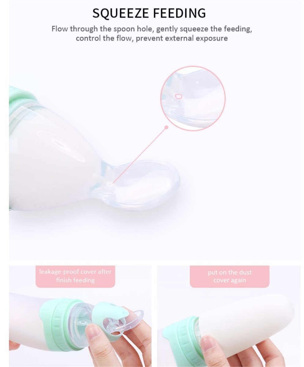 Baby bottle China Manufacturer Promotion Ecofriendly BPA Free Silicone Baby Feeding Bottle With Spoon