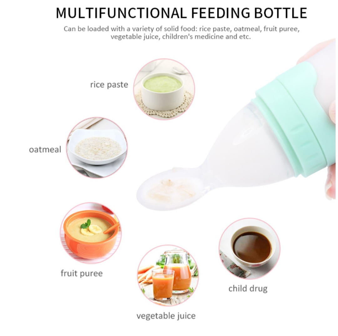 Baby bottle China Manufacturer Promotion Ecofriendly BPA Free Silicone Baby Feeding Bottle With Spoon