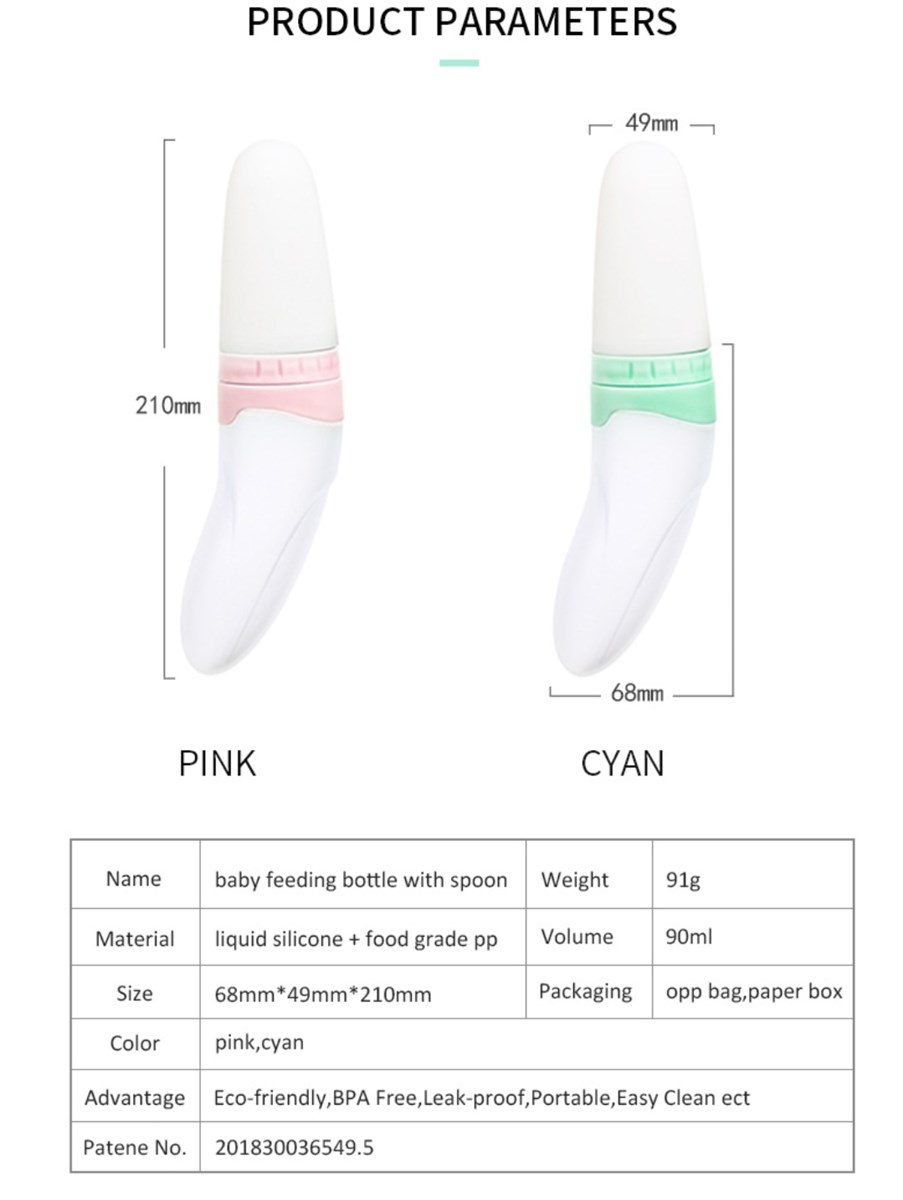 Baby bottle China Manufacturer Promotion Ecofriendly BPA Free Silicone Baby Feeding Bottle With Spoon