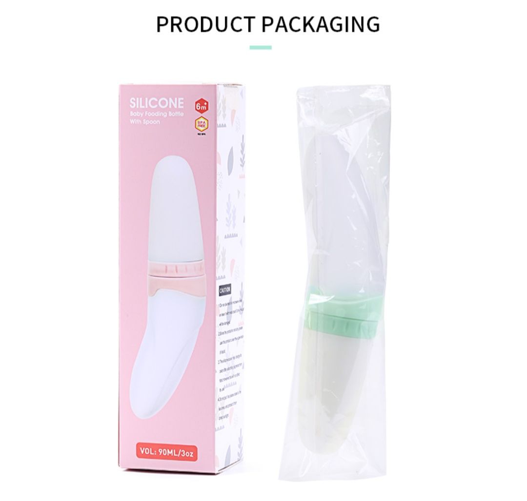 Baby bottle China Manufacturer Promotion Ecofriendly BPA Free Silicone Baby Feeding Bottle With Spoon