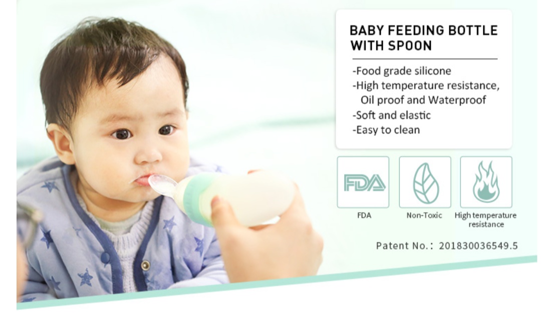 Baby bottle China Manufacturer Promotion Ecofriendly BPA Free Silicone Baby Feeding Bottle With Spoon
