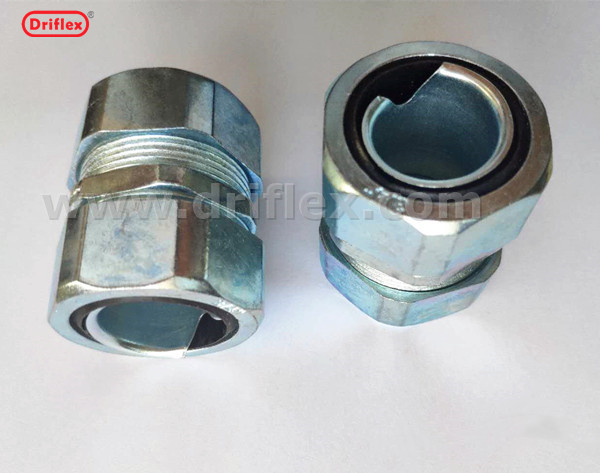 Driflex zinc die casting EMT self fixed connector with flexible conduit and rigid conduit