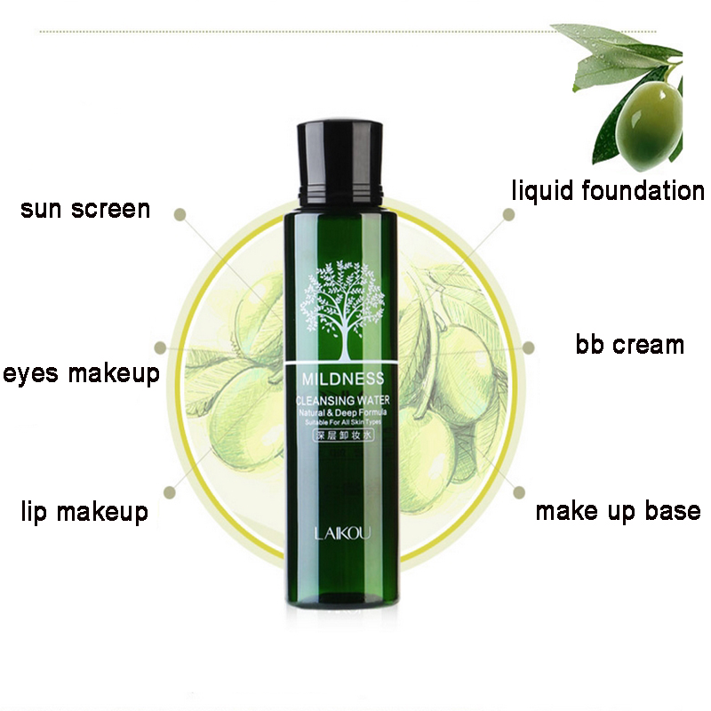 Cosmetics Olive Cleansing Water Makeup Remover Shrink Pores Cleanser Quick Dissolve Deep Clean Purify Moist Mild