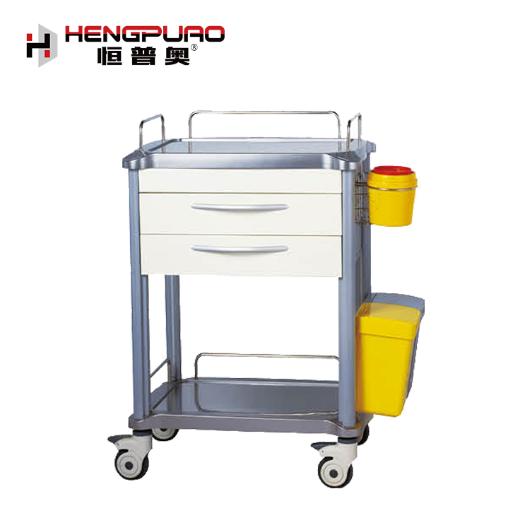 standard size manual ABS type hospital use treatment trolley for sale