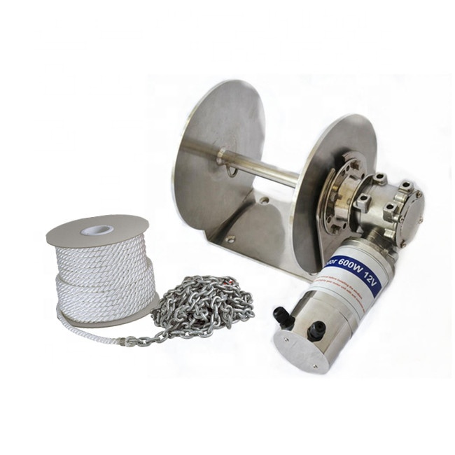 12V 1000W stainless steel marine boat yacht electric freefall drum winch JVW012S