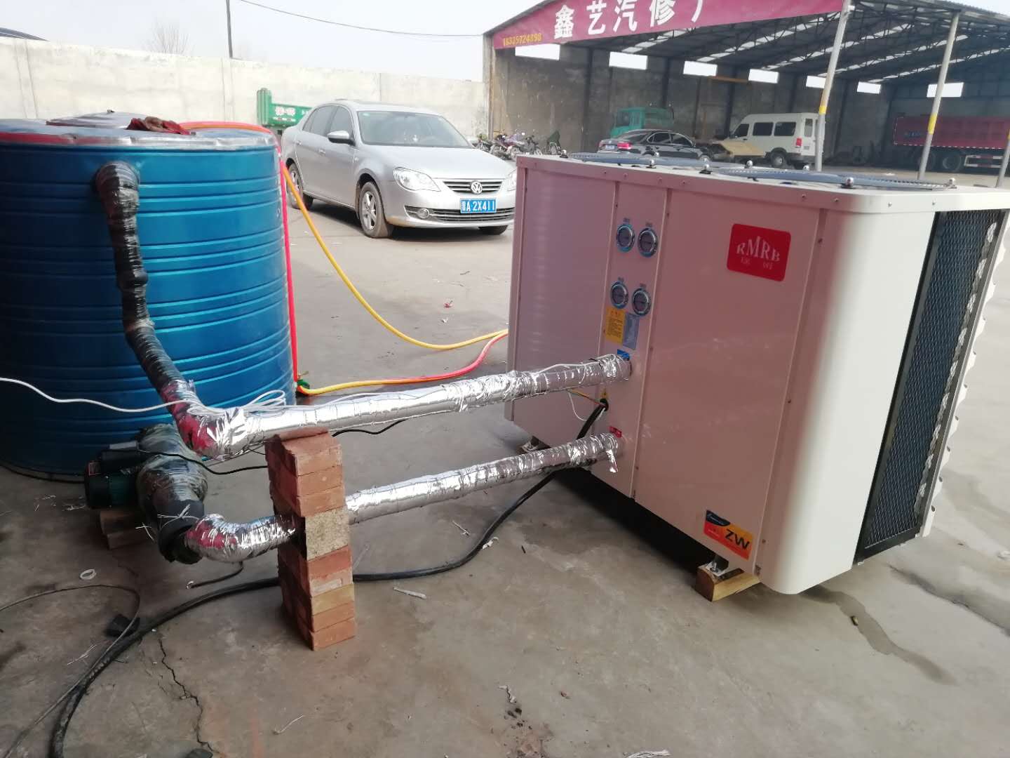 44kw high capacity manufacturer air source heat pump machine for big chamber