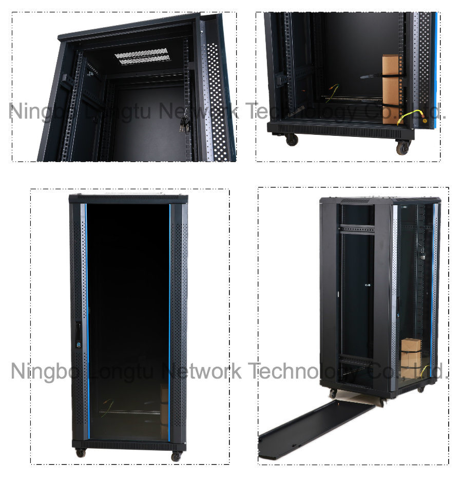 600X600 Floor Network Cabinet with Arc Profile Glass Door