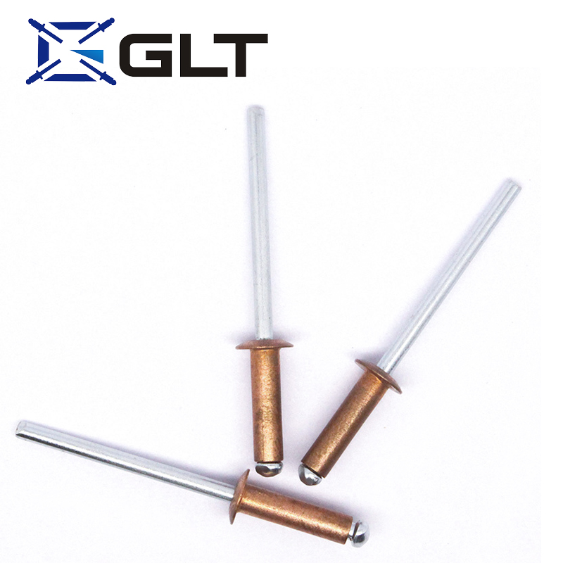 48mm round head open type brass copper blind rivet DIN7337