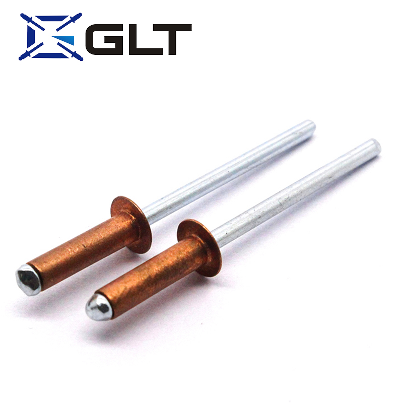 48mm round head open type brass copper blind rivet DIN7337