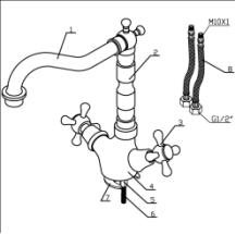 Cross Handle Bathroom Sink Faucet