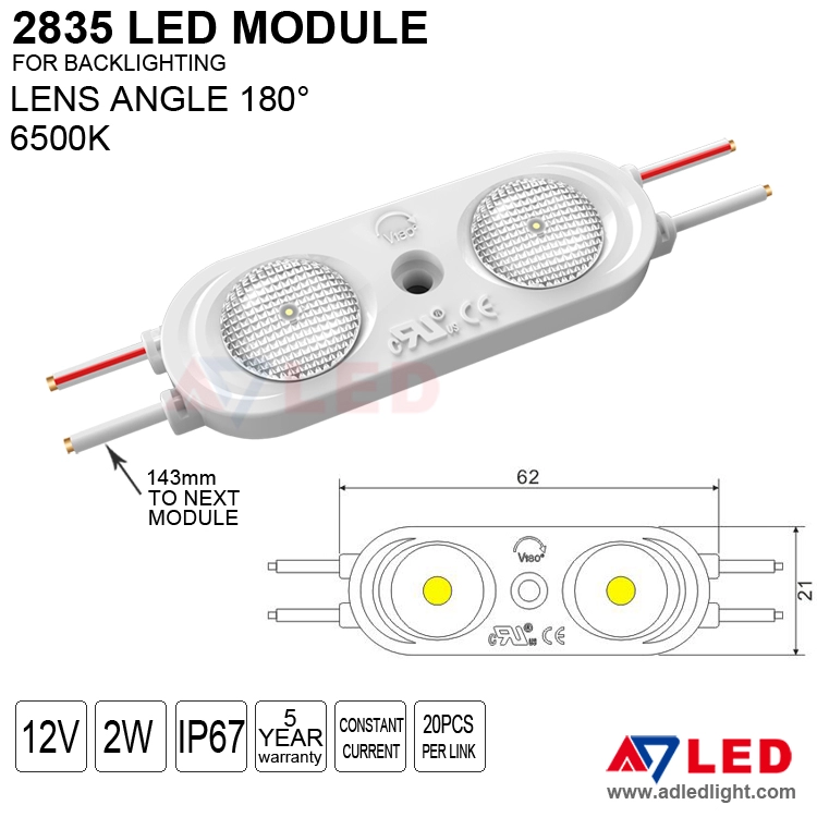 Adled Light 2W high power led module PCB 12v led module waterproof ads led module for 3D lettering