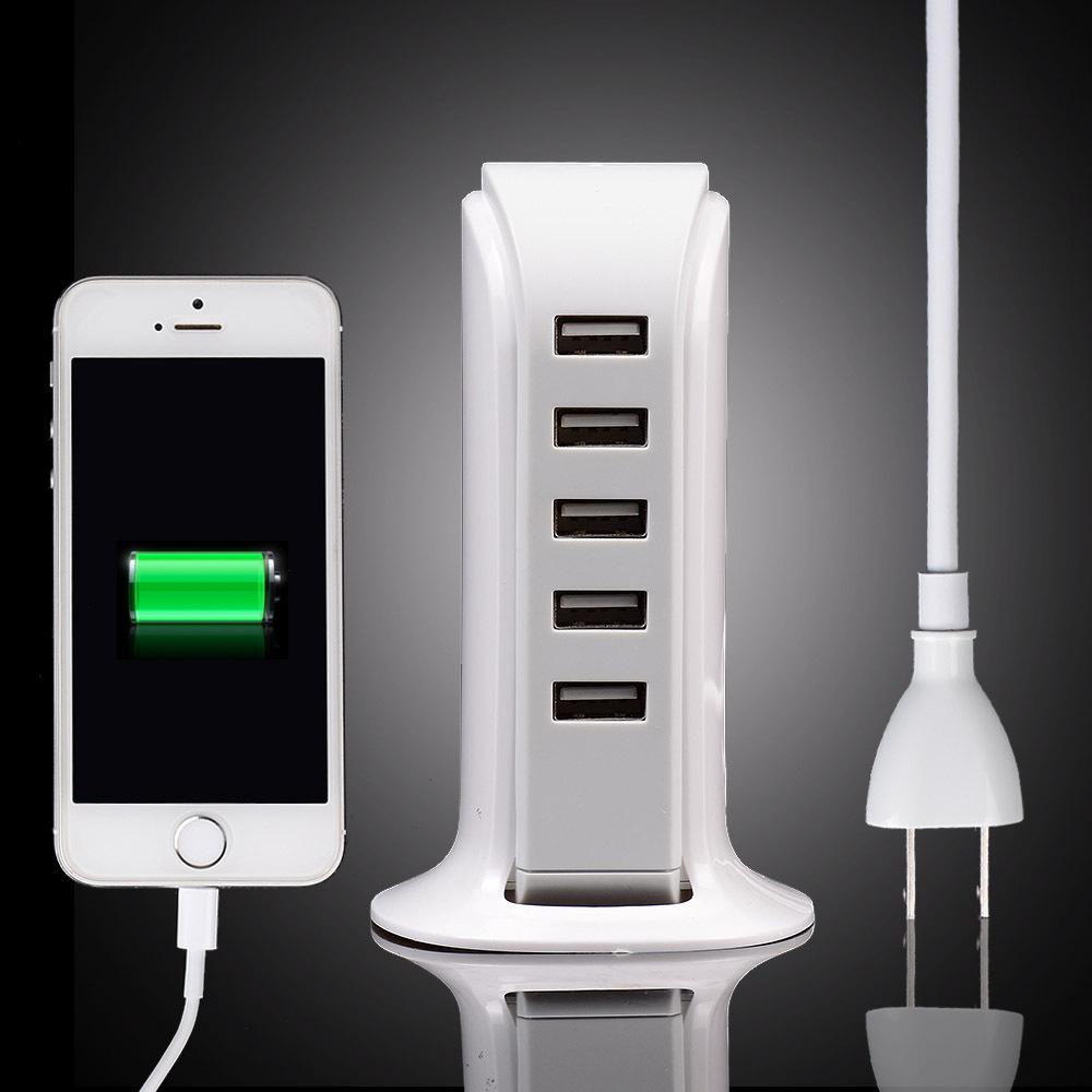 5 Port Multi USB Charger Desktop Wall Home Travel Power Adapter Charging Stations