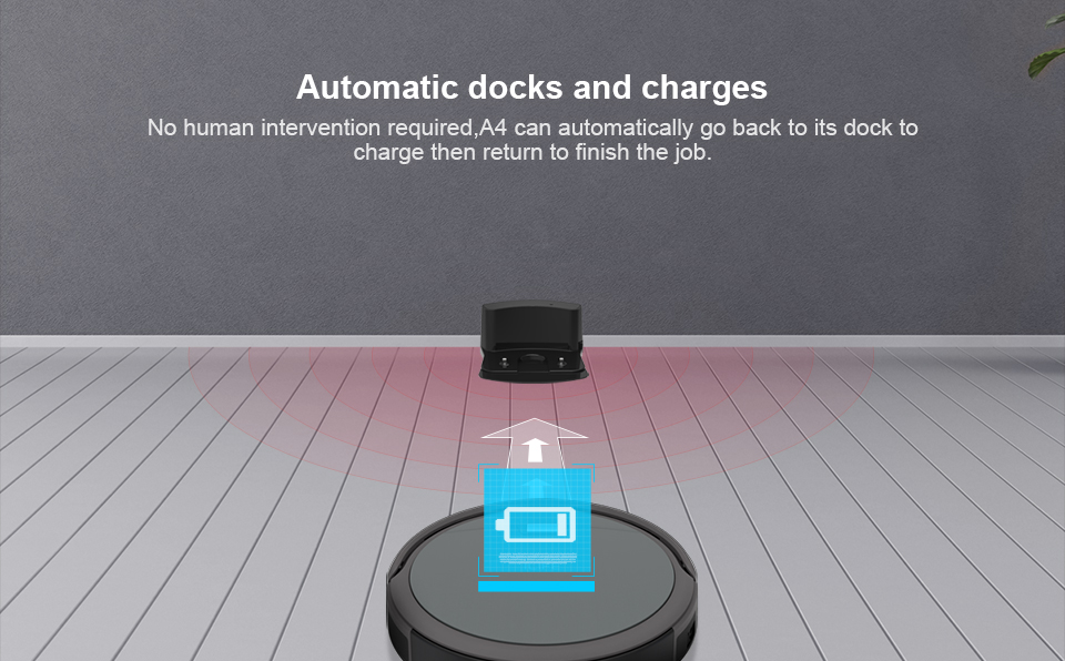 2019 WY Robot Vacuum Cleaner With 1000pa Power Suction For Thin Carpet