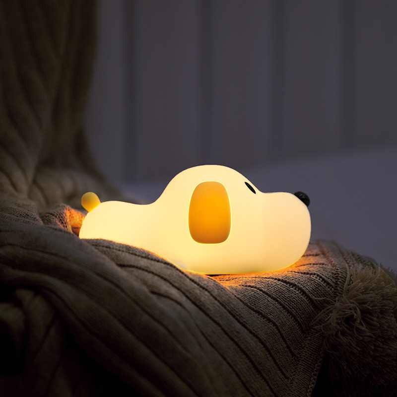 Cute pet silicone small night light for children and girls sleep timing can be used as a gift