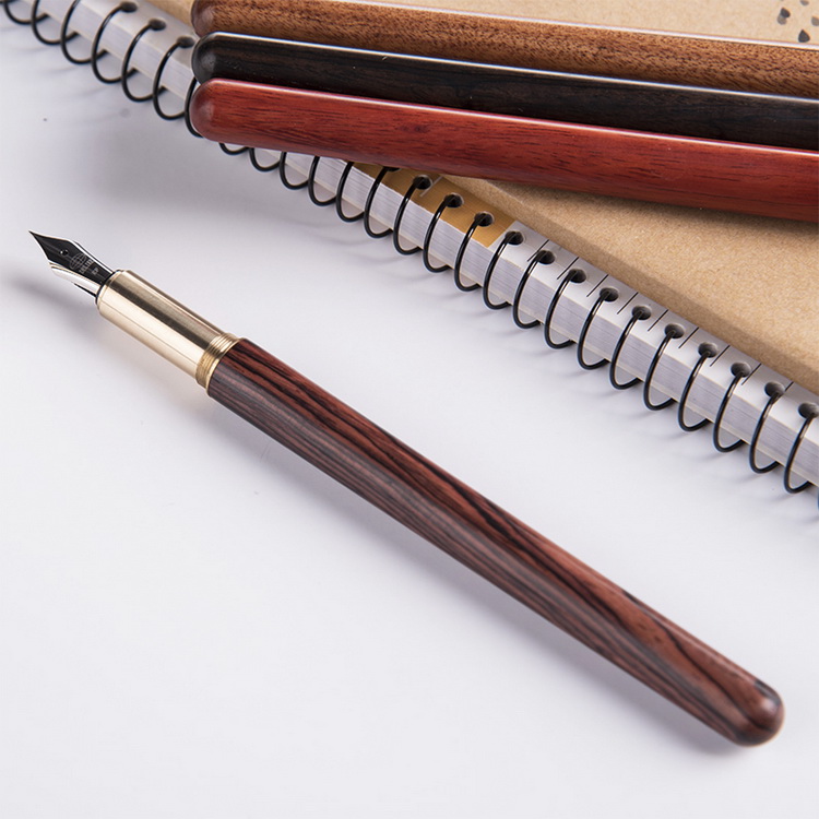 Red Wood & Rosewood Pen Brass Signature Neutral Wood Gift Custom