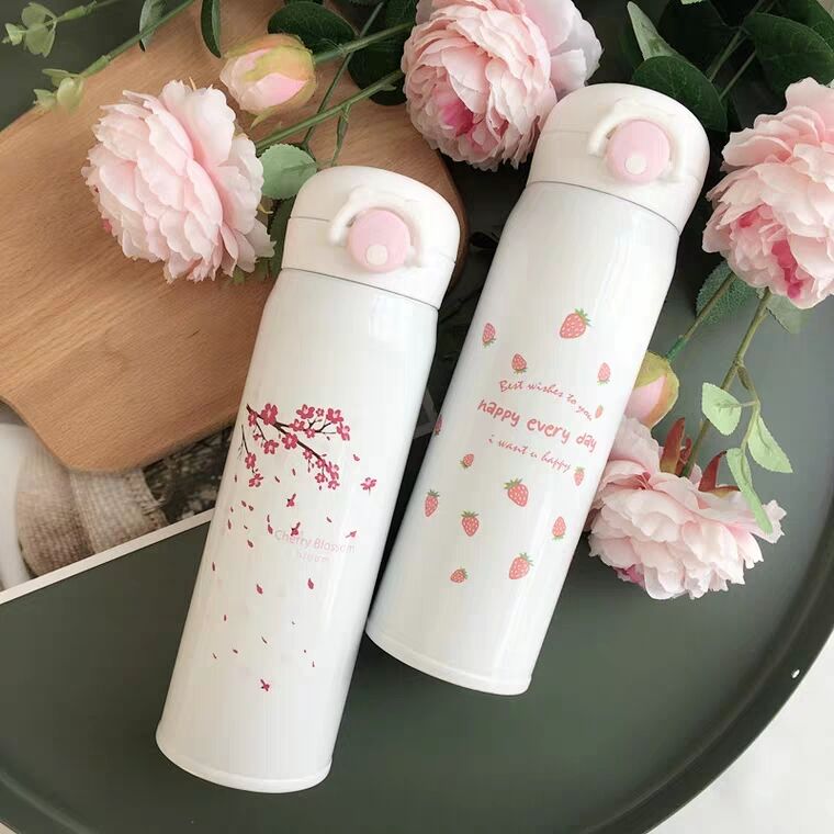 Korean version harajuku vacuum cup female simple student portable cup Korean fresh artistic lovely girl trend water cup Korean version harajuku vacuum cup female simple student portable cup Korean fresh artistic lovely girl trend water cup