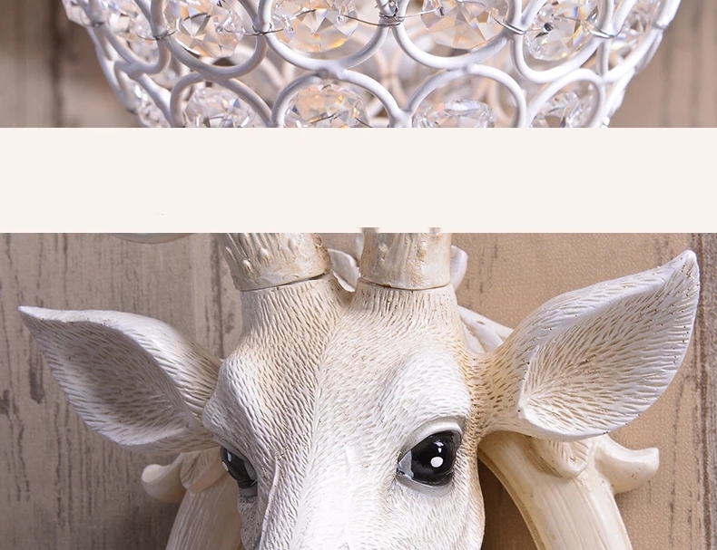 Personalized and creative deer head wall lamp decoration for north European TV headboard