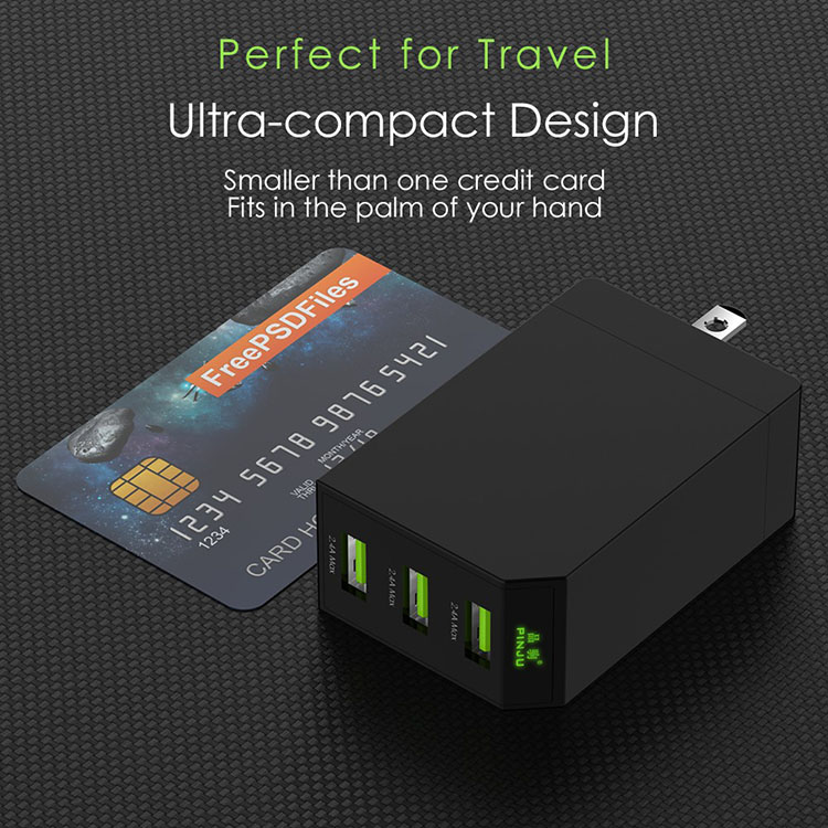 Multiport USB Charger 54A Power Adapter Mobile Phone Accessory Travel Charger with Foldable Plug