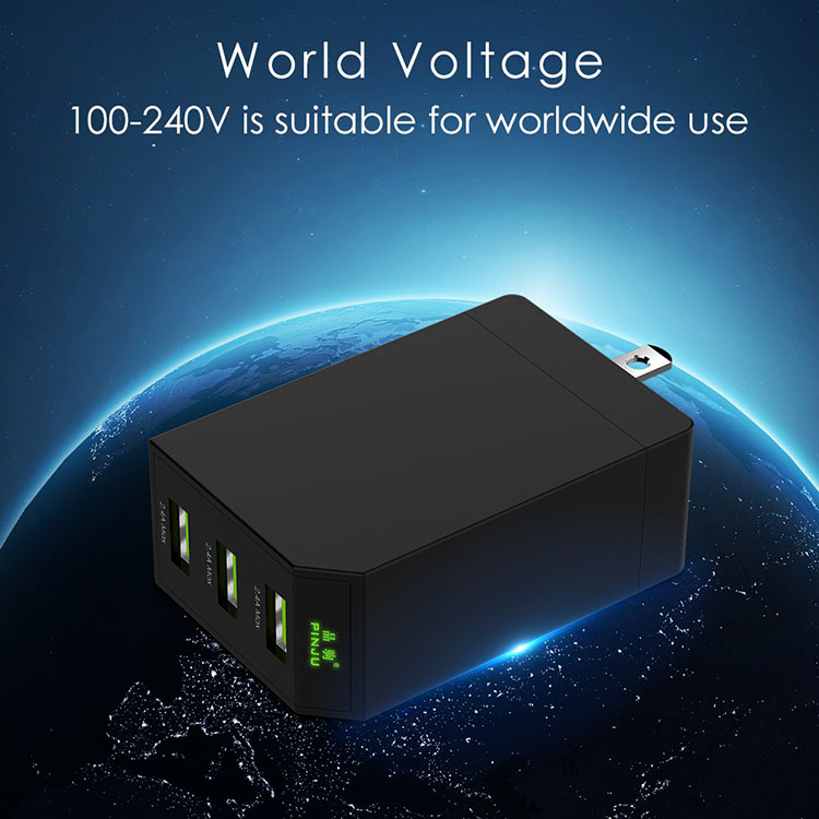Multiport USB Charger 54A Power Adapter Mobile Phone Accessory Travel Charger with Foldable Plug