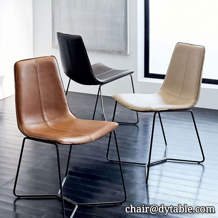 Modern dining chair set with upholstered cushion stainless steel chair