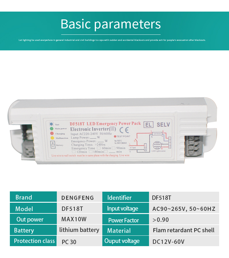 Good quality SAA LED emergency light power pack module for flood 518T series 5w 3h emergency lighting